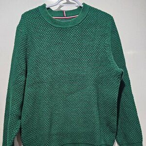 Tight Knit Fabric Sweater Green in color Made by Tommy Hilfiger Size Large